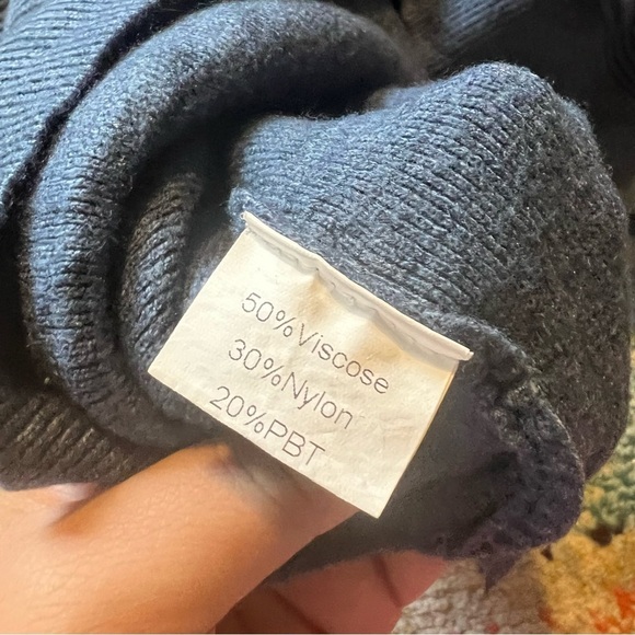 ANRABESS WOMEN'S OVERSIZED SWEATER QUARTER ZIP V NECK COLLARED RIBBED KNIT M - Picture 6 of 6